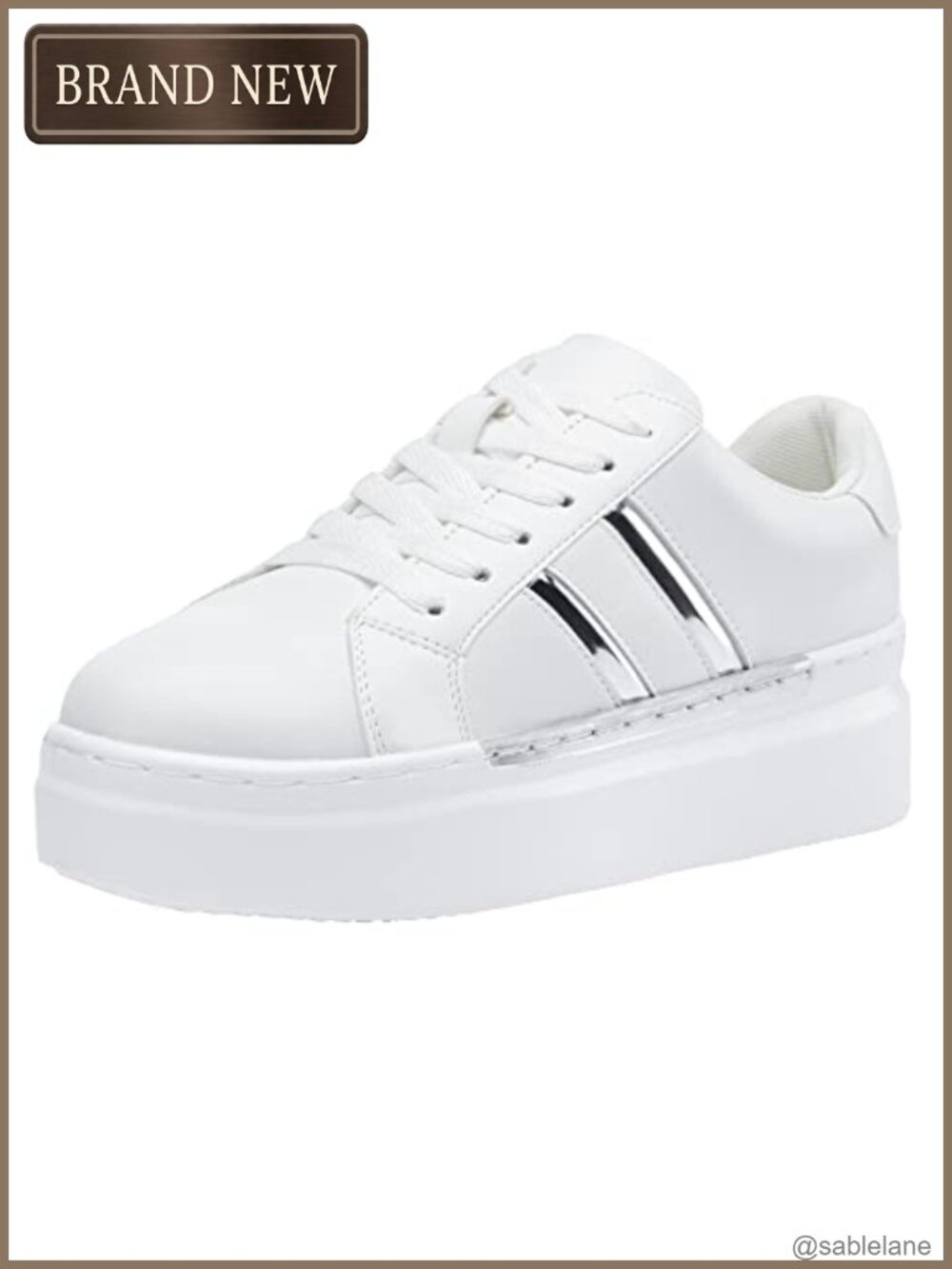 Women's Chunky Platform Lace-Up Fashion Sneakers Faux Leather